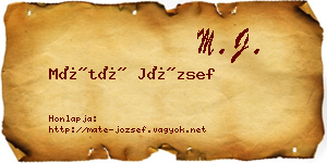 Máté József névjegykártya