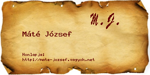 Máté József névjegykártya